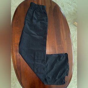 Women’s Black Cargo Parachute Baggy Pants